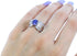 Sterling Silver Cubic Zirconia And Tanzanite Jewelry Ring Size 7 AX71391